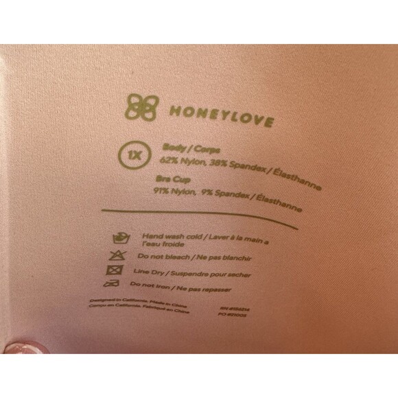 HoneyLove Boldness corset Rose Black Women’s Size 1X Body Contour Sculpting NWT - Picture 10 of 11